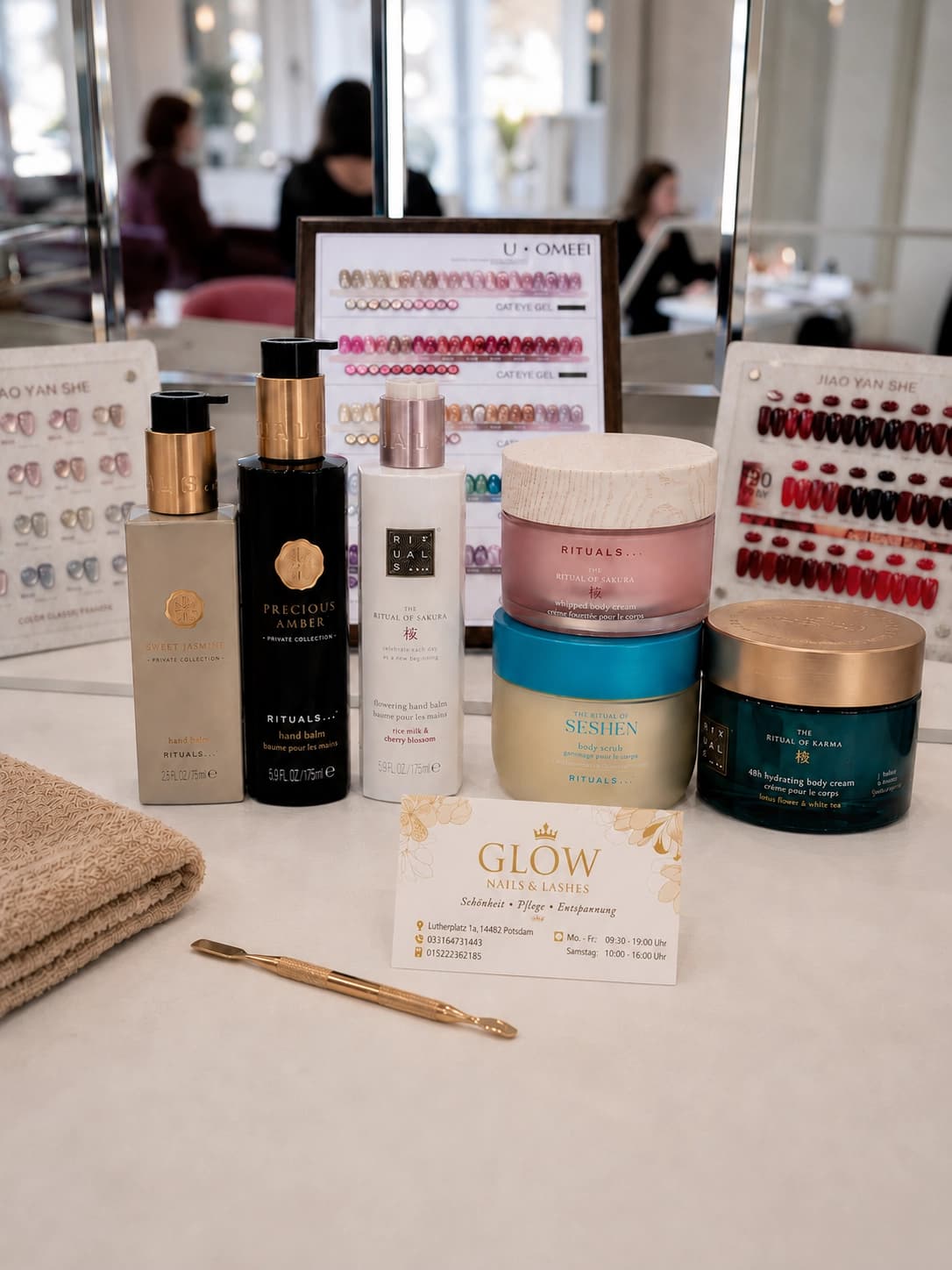 Empfangsbereich von Glow Nails & Lashes in Potsdam-Babelsberg